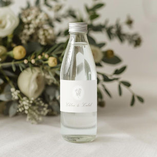 Hellbraun Chic Botanische Hochzeit Wasserflaschenetikett