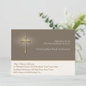 Hellbraun, Goldkreuz, religiöse Einladung (Stehend Vorderseite)