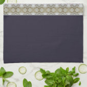 Hellbraun, lila und grau dekoriert geschirrtuch (Gefaltet)