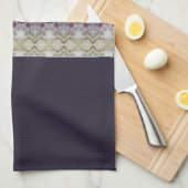 Hellbraun, lila und grau dekoriert geschirrtuch (Viertel Falte)