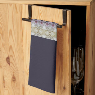 Hellbraun, lila und grau dekoriert geschirrtuch