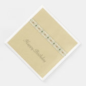 Hellbraun mit zarter Blüte Serviette (Ecke)