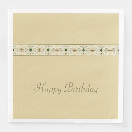 Hellbraun mit zarter Blüte Serviette (Vorderseite)