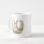 Hellbraun/Tan Kaninchen mit Blume Kaffeetasse (Vorderseite Links)