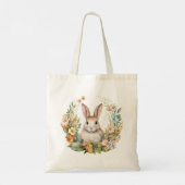 Hellbraun/Tan Kaninchen mit Blume Tragetasche (Rückseite)