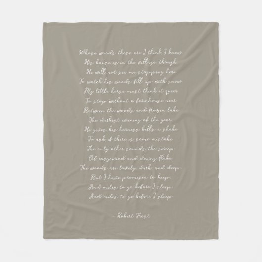 Hellbraune benutzerdefinierte Gedicht-Songtext-Zit Fleecedecke (Vorderseite)