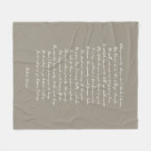 Hellbraune benutzerdefinierte Gedicht-Songtext-Zit Fleecedecke (Vorderseite (Horizontal))