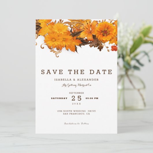 Hellbraune Blume Einladung (Stehend Vorderseite)