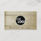 Hellbraune Holzplatten Holzkörbe hinzufügen Logo Visitenkarte (Vorderseite)