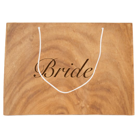 Hellbraune Imitate Große Geschenktüte (Vorderseite)