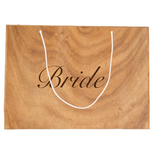 Hellbraune Imitate Große Geschenktüte (Rückseite)