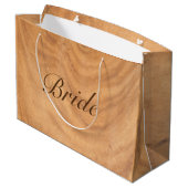 Hellbraune Imitate Große Geschenktüte (Rückseite Schrägansicht)