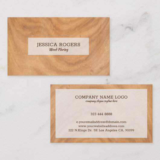 Hellbraune Imitate mit Holzstruktur Visitenkarte (Vorne/Hinten)