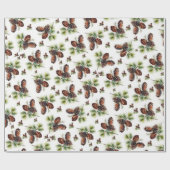 Hellbraune Kiefernzapfen Frohe Weihnachten Geschen Geschenkpapier (Flach)
