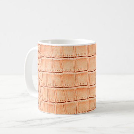 Hellbraune Krokodilledertextur Kaffeetasse (Vorderseite Links)