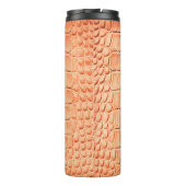 Hellbraune Krokodilledertextur Thermosbecher (Rückseite)