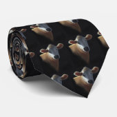 Hellbraune Kuh im Öl-Pastell: Realismus-Kunst Krawatte (Gerollt)