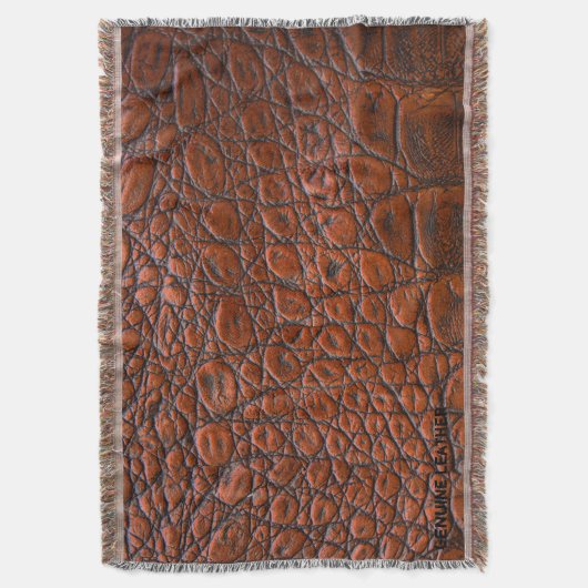 Hellbraune lederne Wurfs-Decke Decke (Vorderseite Vertikal)