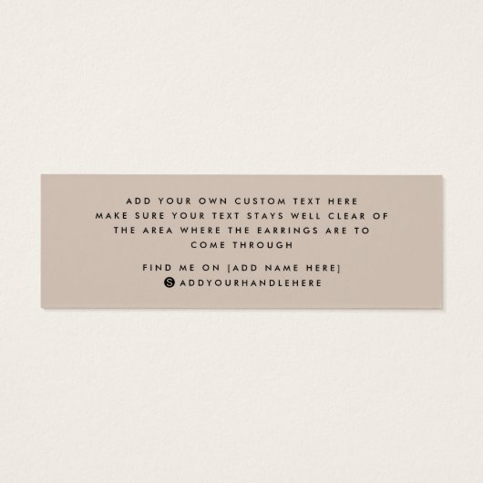 Hellbraune Logo-Ohrring-Anzeigetafel (Rückseite)