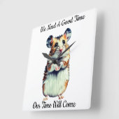 Hellbraune Maus Weißes Design - Quadratische Wanduhr (Winkel)