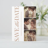 Hellbraune minimalistische elegante Save-the-Date- Save The Date (Stehend Vorderseite)