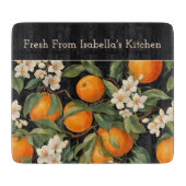 Hellbraune Orangen Zitrusfrüchte & Blossom Schneidebrett (Vorderseite)