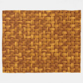 Hellbraune Stoffmuster, Korbgeflecht, Rattan Fleecedecke (Vorderseite (Horizontal))