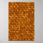 Hellbraune Stoffmuster, Korbgeflecht, Rattan Poster (Vorne)