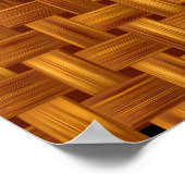 Hellbraune Stoffmuster, Korbgeflecht, Rattan Poster (Ecke)