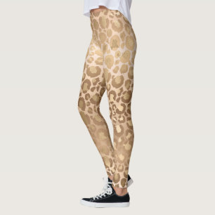 Hellbraune Tigerstreifen-Tierprint Safari Leggings
