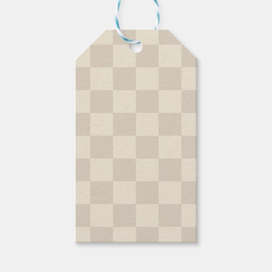 Hellbraune und braune Schachtel Geschenkanhänger (Vorderseite)
