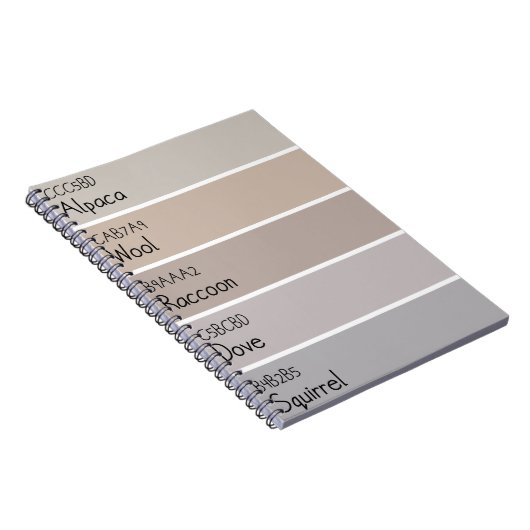 Hellbraune und graue Tiere Paint Chip Notizblock (Rechte Seite)