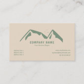 Hellbraune Visitenkarte mit grünen Bergen (Vorderseite)