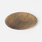 Hellbrauner Alligatorhautdruck Pappteller (Schrägansicht)