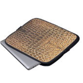 Hellbrauner Alligatorlederdruck Laptopschutzhülle (Vorne Knopf)