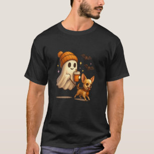 Hellbrauner Chihuahua Halloween-Geist gehender Chi T-Shirt