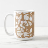 Hellbrauner hawaiischer tropischer Hibiskus; Palme Kaffeetasse (Links)