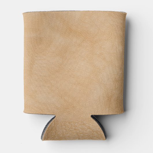 Hellbrauner Hintergrund mit Lederstruktur. Dosenkühler (Vorderseite)
