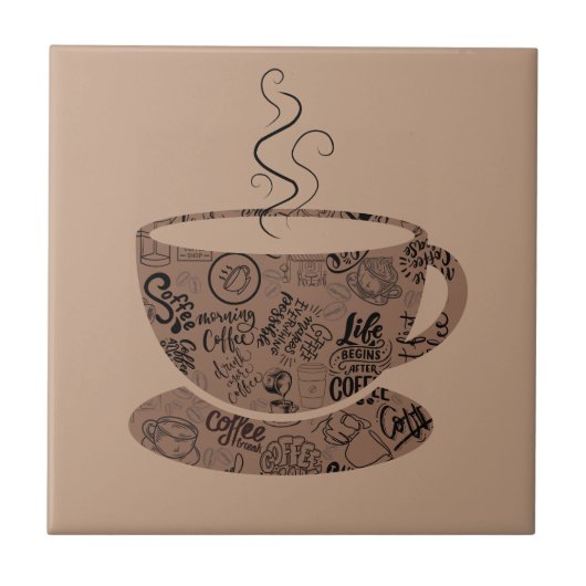 Hellbrauner Kaffee Fliese (Vorderseite)