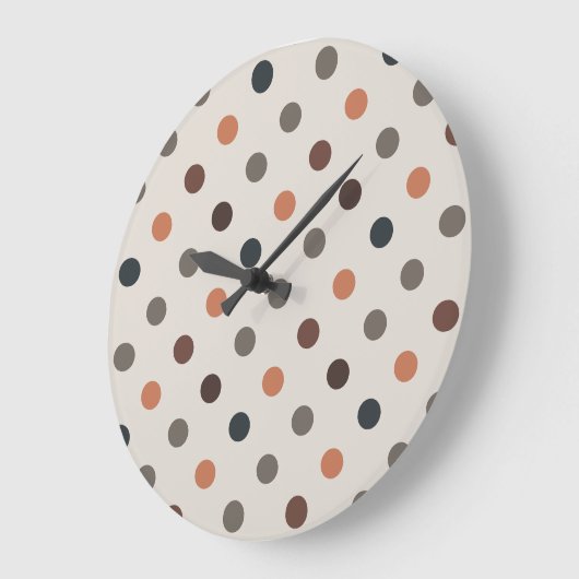 Hellbrauner Wald Polka-Punkte-Design Große Wanduhr (Winkel)