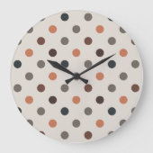 Hellbrauner Wald Polka-Punkte-Design Große Wanduhr (Vorderseite)