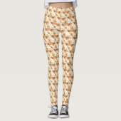 Hellbraunes diagonales Karomuster, dezente Webart Leggings (Vorderseite)