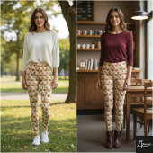 Hellbraunes diagonales Karomuster, dezente Webart Leggings