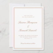 Hellbraunes Elegant-Script Save-The-Date Einladung (Vorderseite)
