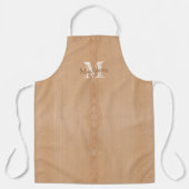 Hellbraunes Holzkorn Custom Monogram Schürze (Vorderseite)