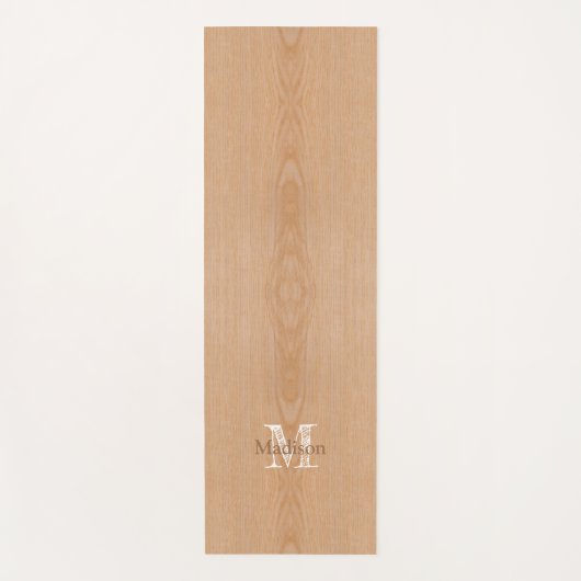 Hellbraunes Holzkorn Custom Monogram Yogamatte (Vorderseite)