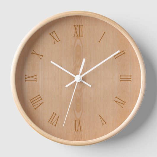 Hellbraunes Holzkorn mit römischer Uhr (Vorderseite)