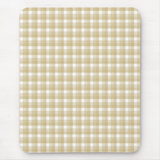 Hellbraunes Karomuster. Beige Gingham Mousepad (Vorne)