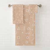 Hellbraunes Memphis-Muster-Handtuch Badhandtuch Set (Insitu)