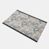Hellbraunes Terrakotta-Grau Botanisches Boho-Muste Fußmatte (Schrägansicht)